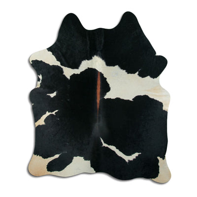 Black and white cowhide rug L
