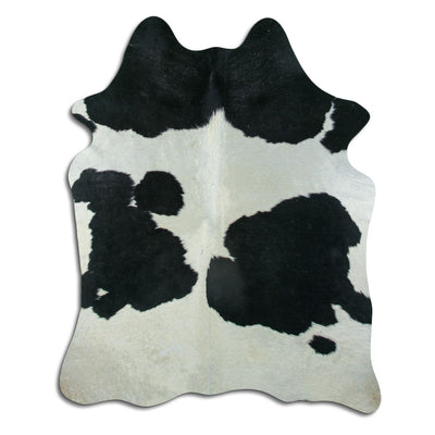 Black and white cowhide rug L