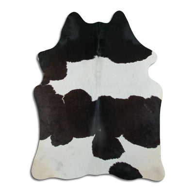 Black and white cowhide rug L