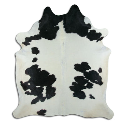 Black and white cowhide rug XL