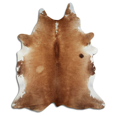Brown and white cowhide rug XXL