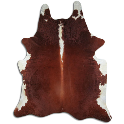 Brown and white cowhide rug XXL