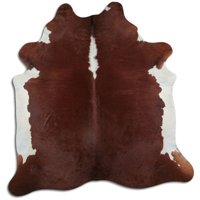 Brown and white cowhide rug XL
