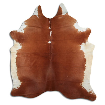 Brown and white cowhide rug XL