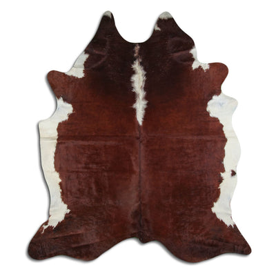Brown and white cowhide rug XXL