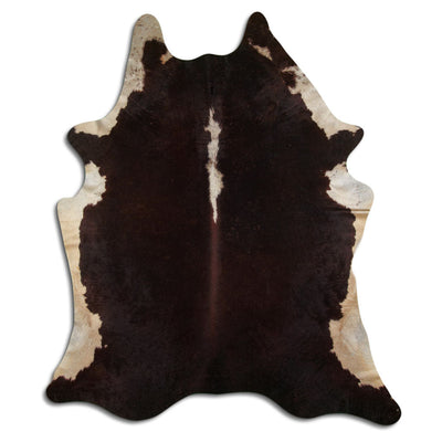 Brown and white cowhide rug XXL