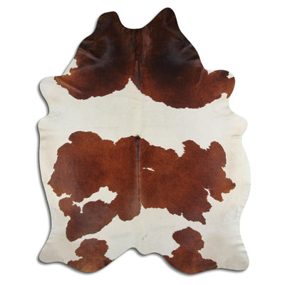 Brown and white cowhide rug XXXL