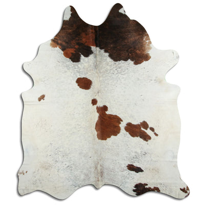 Brown and white cowhide rug XL
