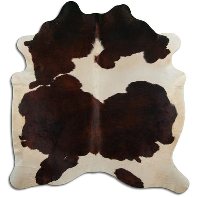 Brown and white cowhide rug XL
