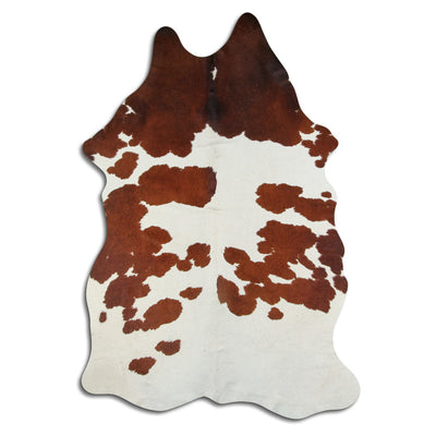 Brown and white cowhide rug XXL