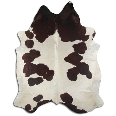 Brown and white cowhide rug XXL