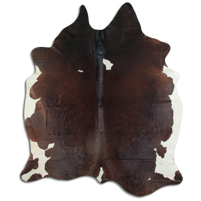Brown and white cowhide rug XXL