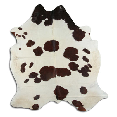 Brown and white cowhide rug XL