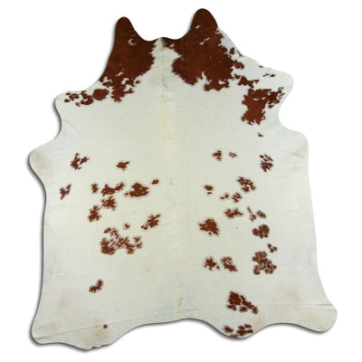 Brown and white cowhide rug XXL