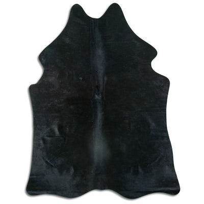Black cowhide rug L
