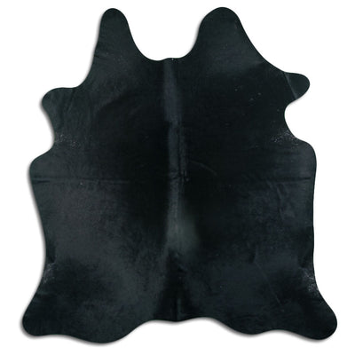 Black cowhide rug L