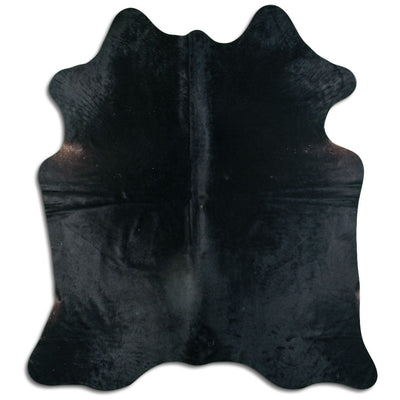 Black cowhide rug L