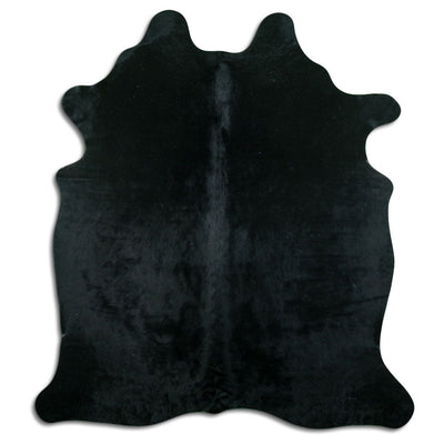 Black cowhide rug L