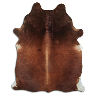 Brown cowhide rug L