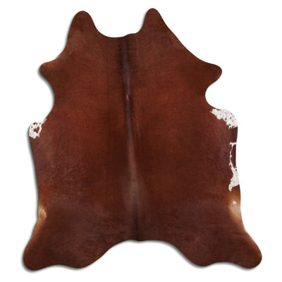 Brown cowhide rug M