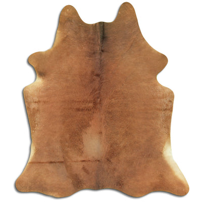 Brown cowhide rug L