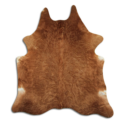 Brown cowhide rug L