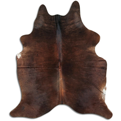 Brown cowhide rug L