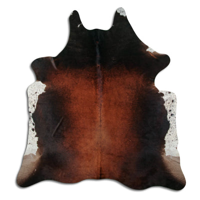 Brown cowhide rug L