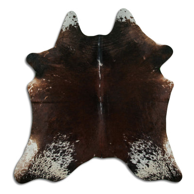 Brown cowhide rug L