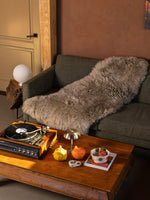 Taupe sheepskin rug