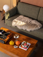 Taupe sheepskin rug
