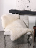White scandinavian sheepskin