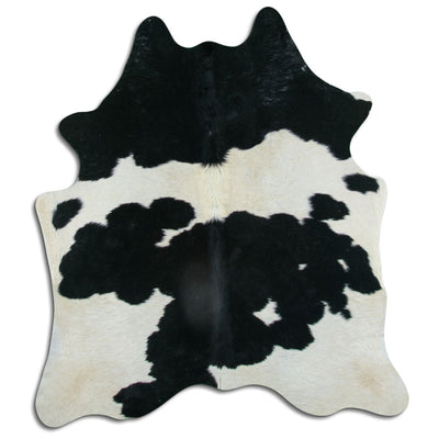 Black and white cowhide rug L