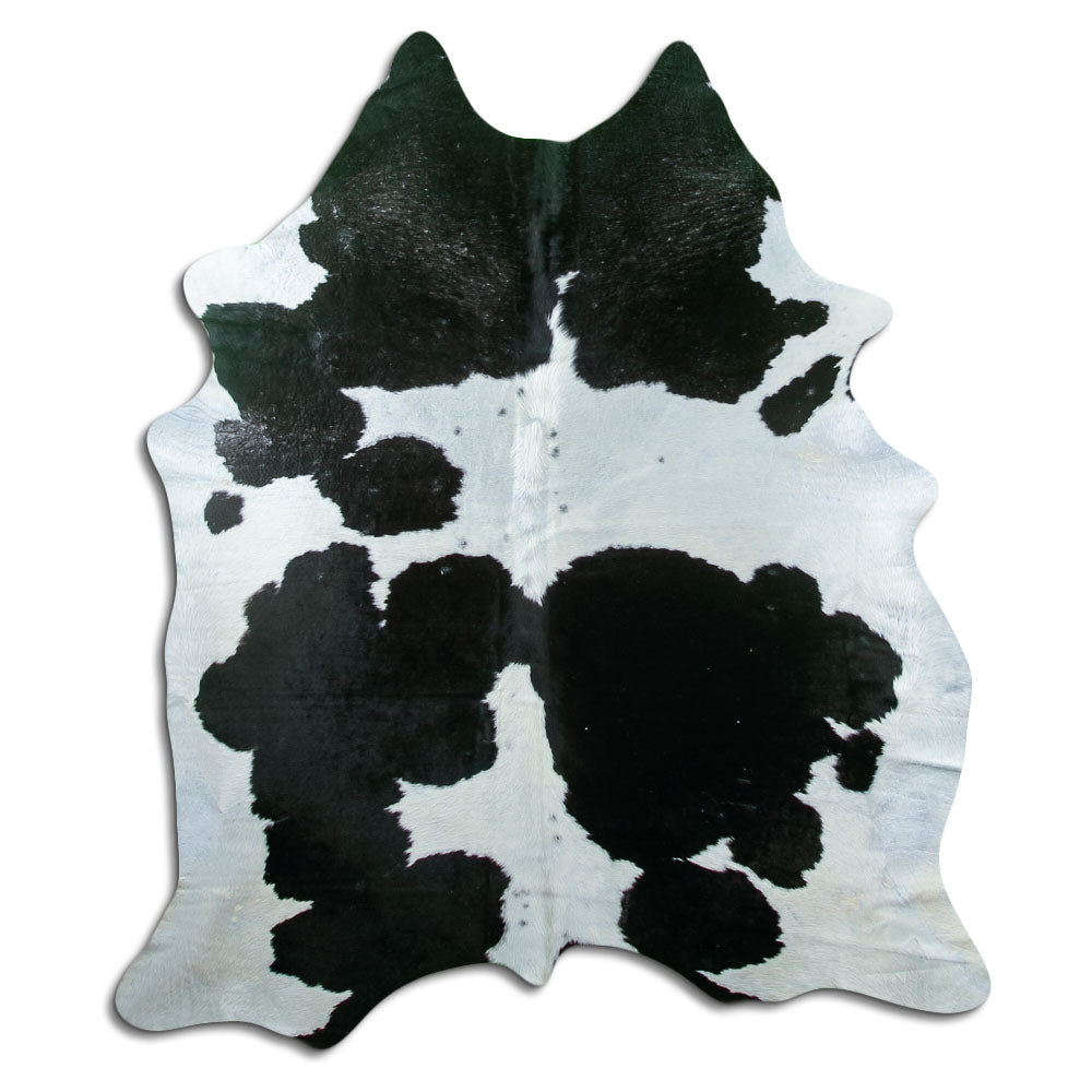 Tappeto in pelle di mucca bianca e nera M