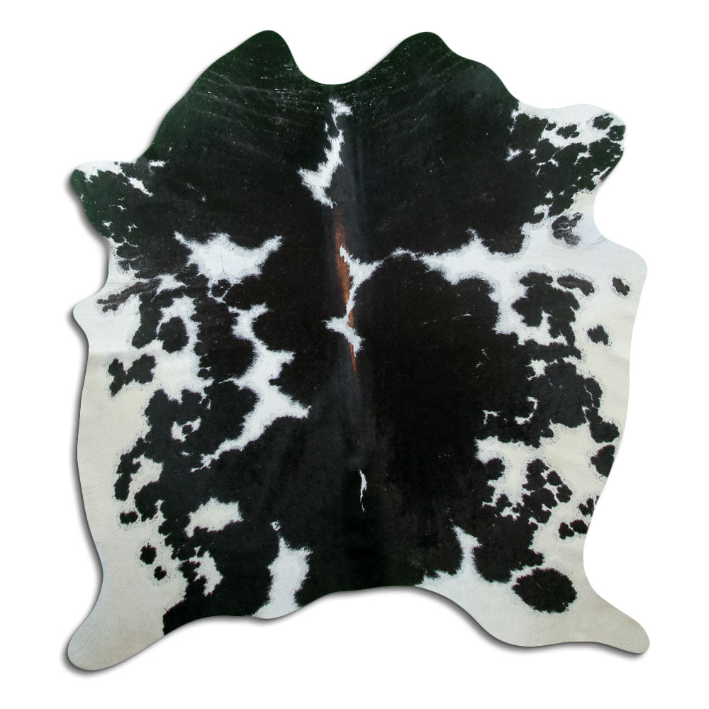 Black and white cowhide rug M