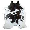 Tappeto in pelle di mucca bianca e nera XL