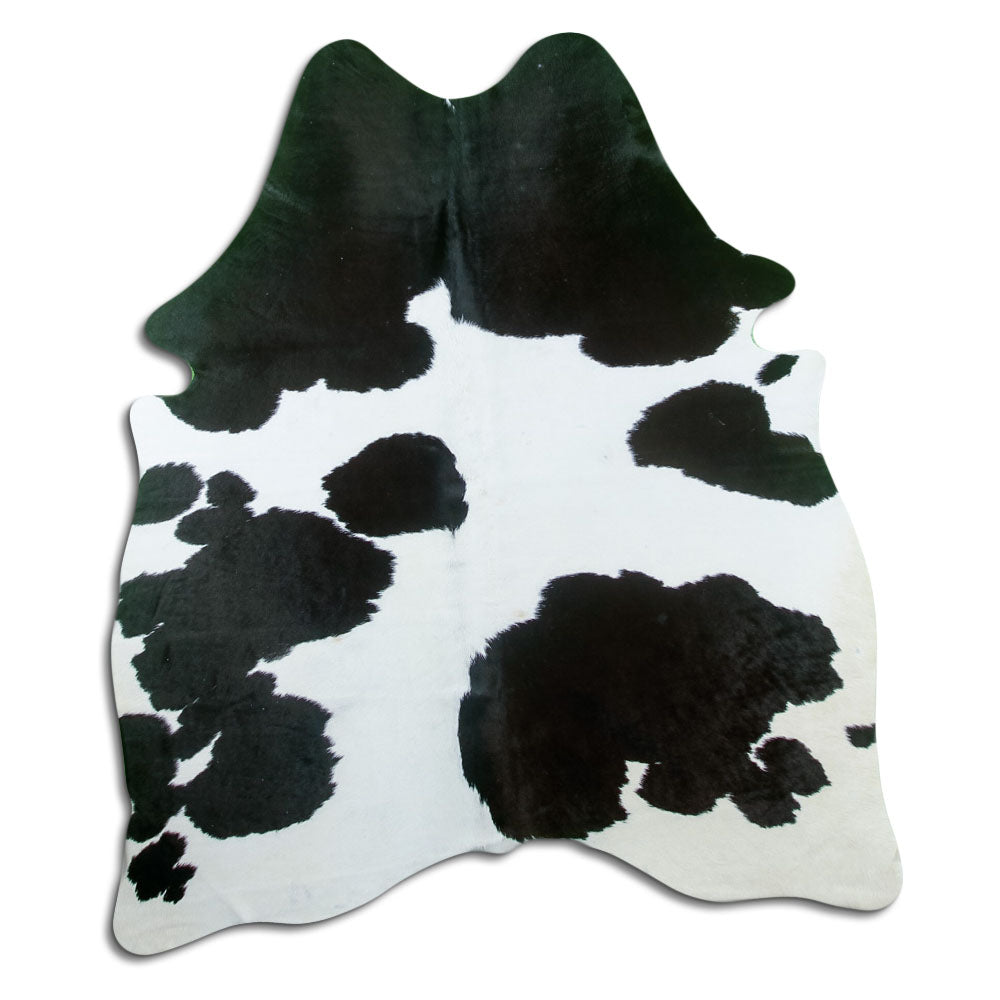 Tappeto in pelle di mucca bianca e nera M