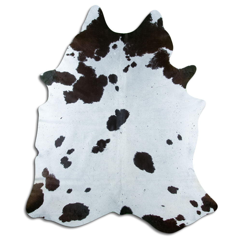 Tappeto in pelle di mucca bianca e nera L