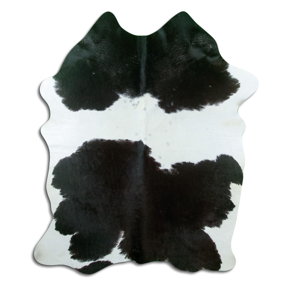 Tappeto in pelle di mucca bianca e nera M
