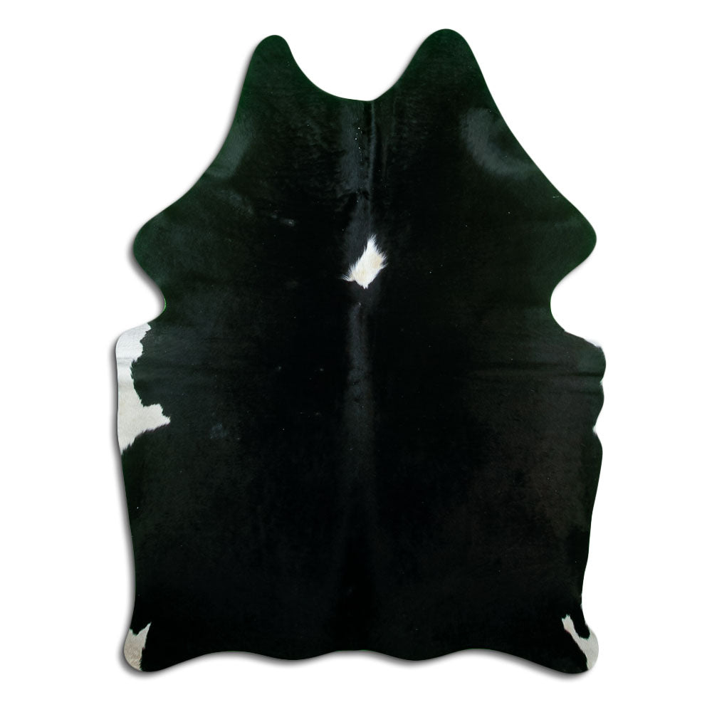 Tappeto in pelle di mucca bianca e nera M