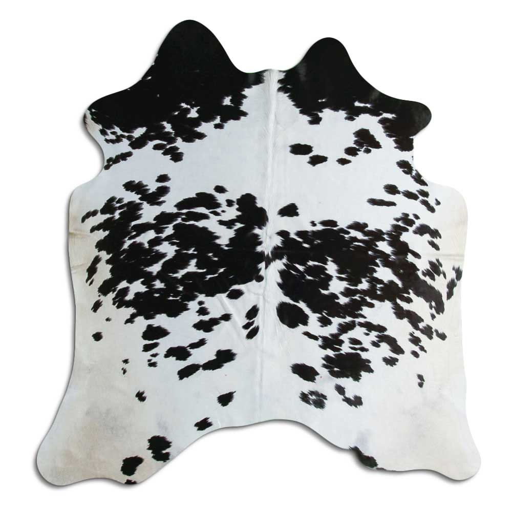 Black and white cowhide rug M