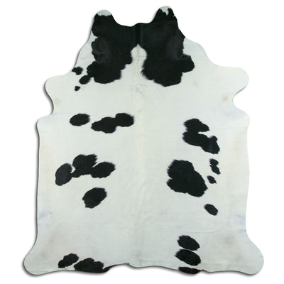 Black and white cowhide rug XL