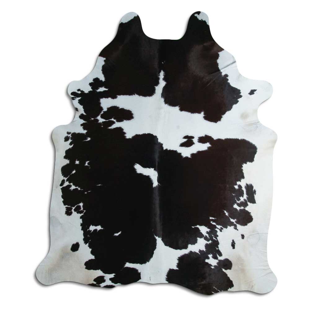 Black and white cowhide rug XL