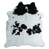 Tappeto in pelle di mucca bianca e nera XL