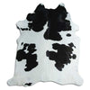 Tappeto in pelle di mucca bianca e nera XL