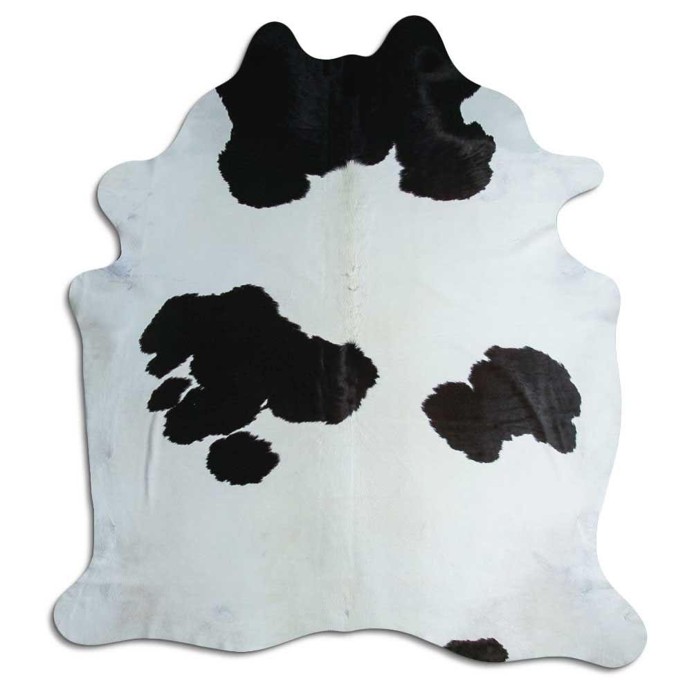 Tappeto in pelle di mucca bianca e nera XXL