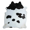 Tappeto in pelle di mucca bianca e nera XL