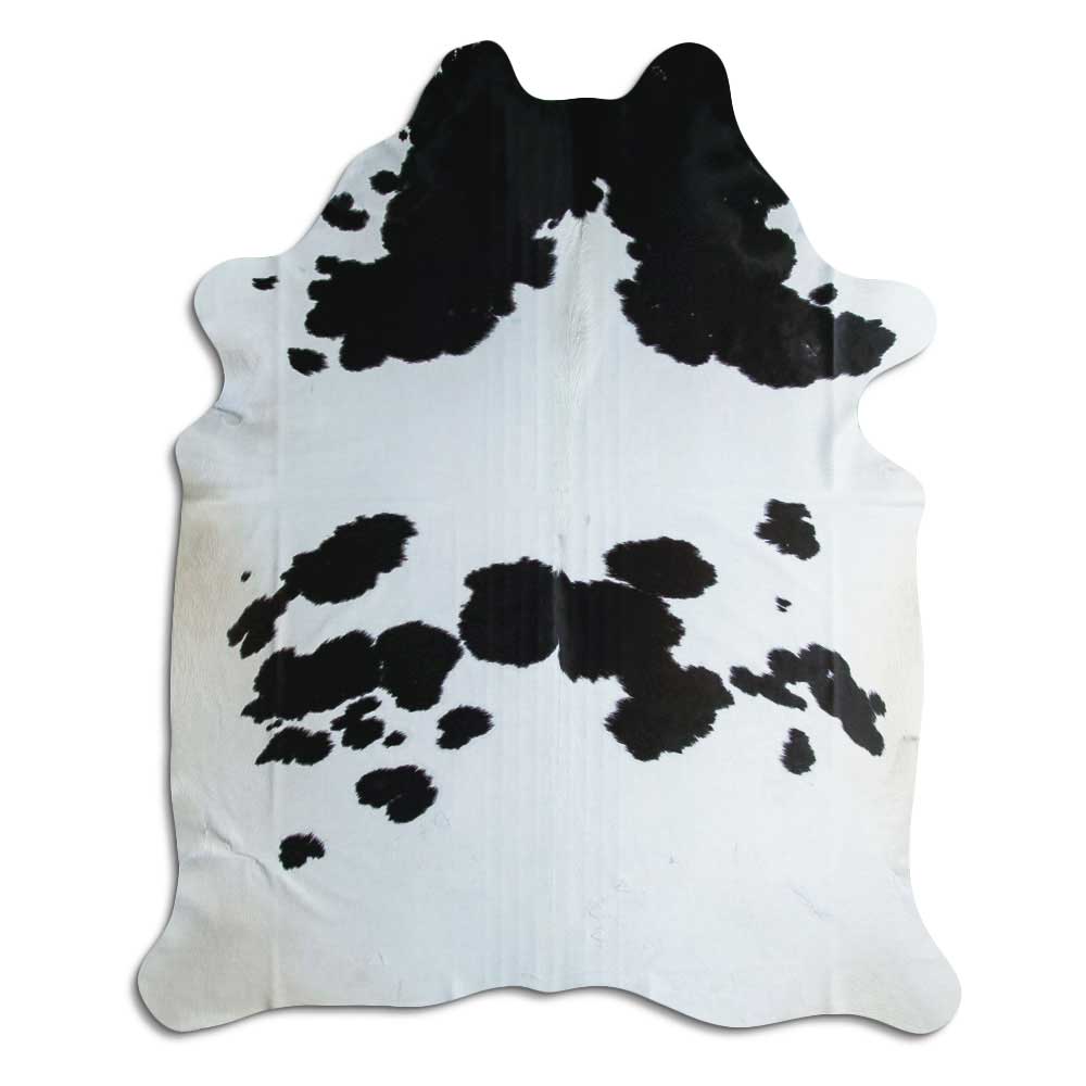 Black and white cowhide rug XL
