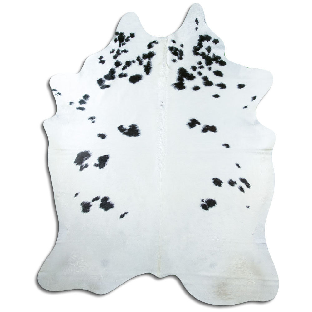Tappeto in pelle di mucca bianca e nera XXL