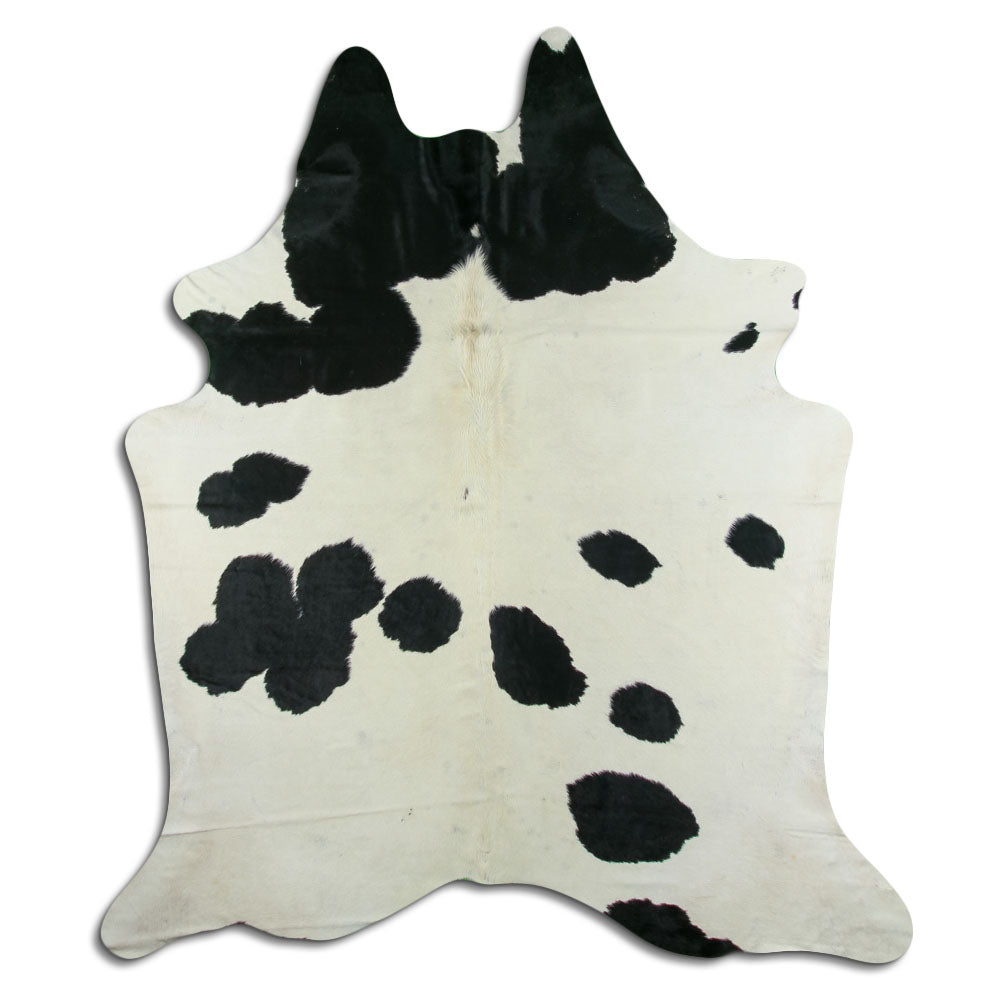 Tappeto in pelle di mucca bianca e nera XXL